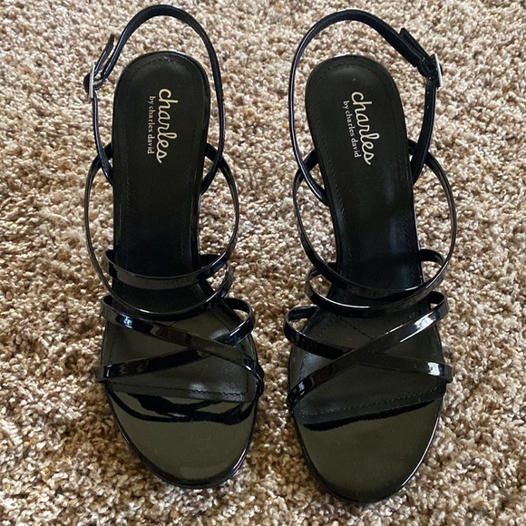 Charles By Charles David Shoes - Charles by Charles David- black patent leather strappy heels- size 9